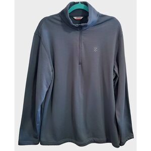 IZOD Mens PerformX Jacket Large Gray Fleece Pullover 1/4 Zip Outdoors